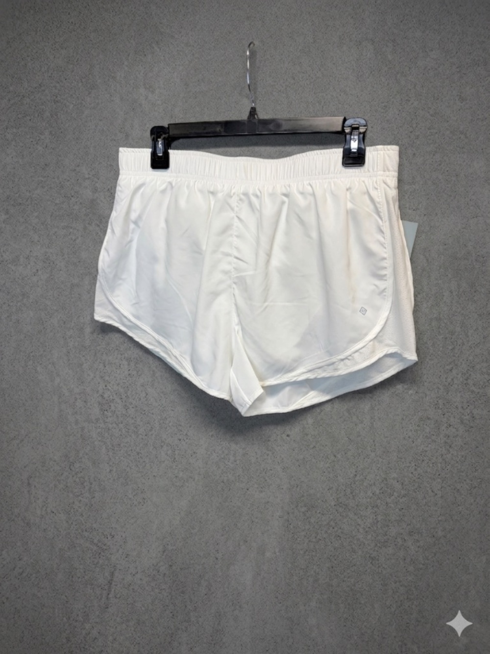 Antonio Melani White Core Short Mid Rise 3" Running Shorts Athletic Mesh Large